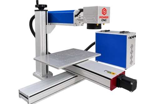 Znakowarka laserowa - fiber laser 50W z stołem ruchomym 